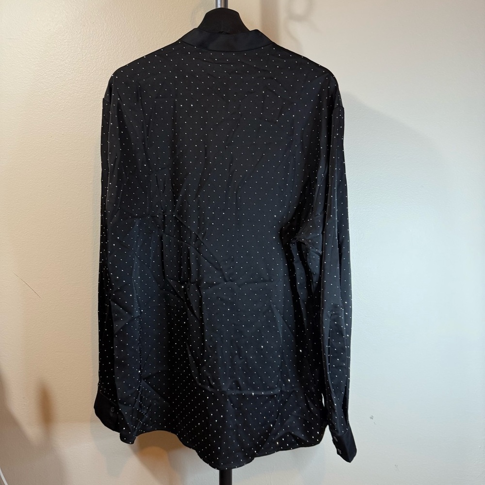 ORTTU Black Shirt Jacket with Subtle Dots - Picture 5 of 9